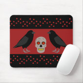Gothic Skull and Guardian Ravens Halloween Mousepad (Mit Mouse)
