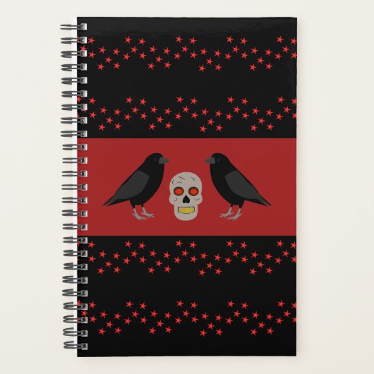 Gothic Skull and Guardian Ravens Halloween Planer (Vorderseite)