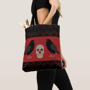 Gothic Skull and Guardian Ravens Halloween Tasche