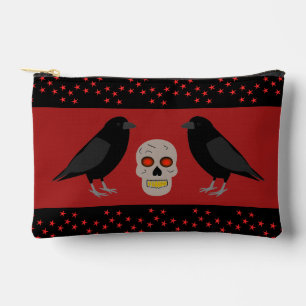 Gothic Skull and Guardian Ravens Halloween Zubehörtasche