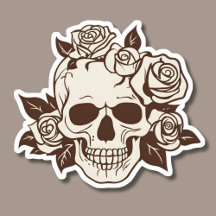 Gothic Skull and Ivory Rose Wasserdicht