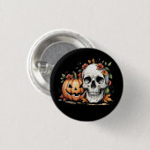 Gothic Skull and Pumpkin Button (Vorne & Hinten)