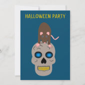 Gothic Skull and Rat Halloween Custom Einladung (Vorderseite)