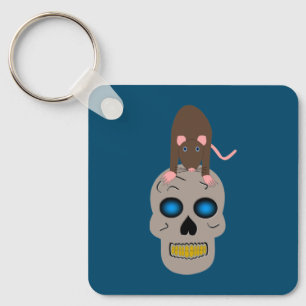 Gothic Skull and Rat Halloween Custom Gevor Schlüsselanhänger