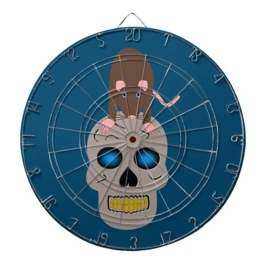 Gothic Skull and Rat Halloween Dartscheibe (vorne)