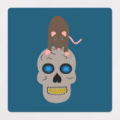 Gothic Skull and Rat Halloween Etiketten (Design 2)