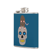 Gothic Skull and Rat Halloween Flachmann (Links)