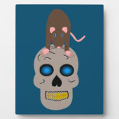 Gothic Skull and Rat Halloween Fotoplatte (Vorderseite)