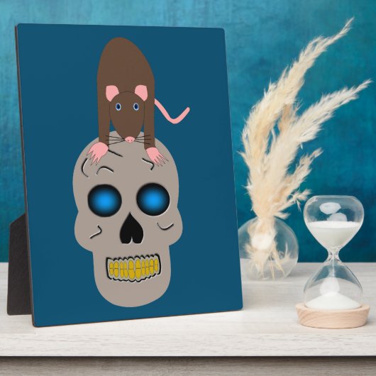 Gothic Skull and Rat Halloween Fotoplatte (Seite)
