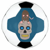 Gothic Skull and Rat Halloween Fußball (Vorderseite)