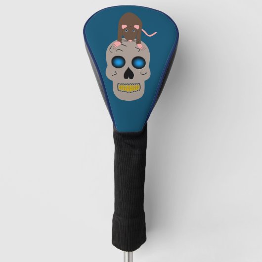Gothic Skull and Rat Halloween Golf Headcover (Vorderseite)