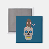 Gothic Skull and Rat Halloween Magnet (Vorderseite/Rückseite)