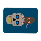 Gothic Skull and Rat Halloween Magnet (Horizontal)