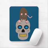 Gothic Skull and Rat Halloween Mousepad (Mit Mouse)