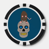 Gothic Skull and Rat Halloween Pokerchips (Vorderseite)