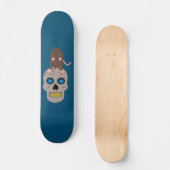 Gothic Skull and Rat Halloween Skateboard (Vorderseite)