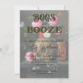 Gothic Skull and Rose Adult Halloween Einladung (Vorderseite)