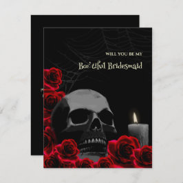 Gothic Skull and Rose Bridesmaid Vorschlag Card Einladung