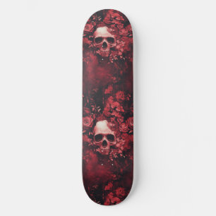 Gothic Skull and Rose Macabre Skateboard