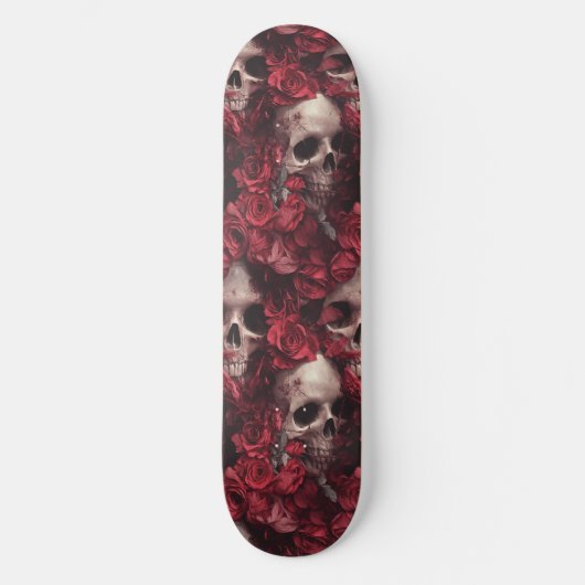 Gothic Skull and Rose Macabre Skateboard (Vorderseite)