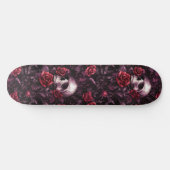 Gothic Skull and Rose Macabre Skateboard (Horizontal)