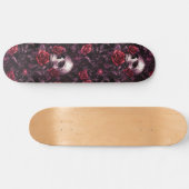 Gothic Skull and Rose Macabre Skateboard (Horizontal)