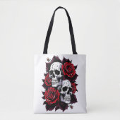 Gothic Skull and Rose Motif Tasche (Vorderseite)