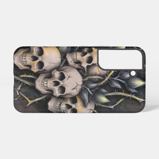 Gothic Skull and Thorn Blume Samsung Galaxy Hülle (Rückseite (Horizontal))