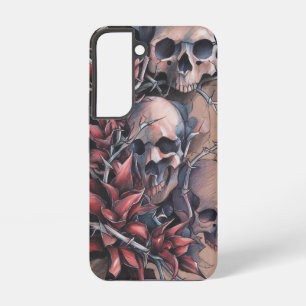 Gothic Skull and Thorn Red Blume Samsung Galaxy Hülle