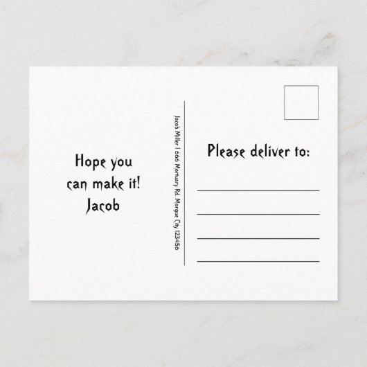 Gothic Skull Aquamarin Black Birthday RIP bis zu s Einladungspostkarte (Rückseite)