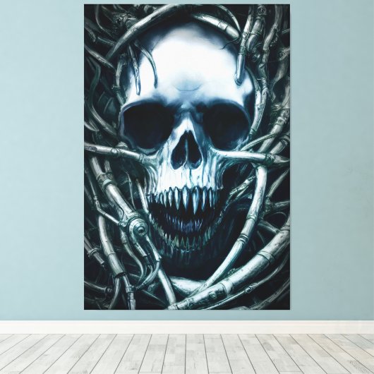 Gothic Skull Art: Creepy Death Metal Sigil Leinwanddruck (Insitu (Holzboden))