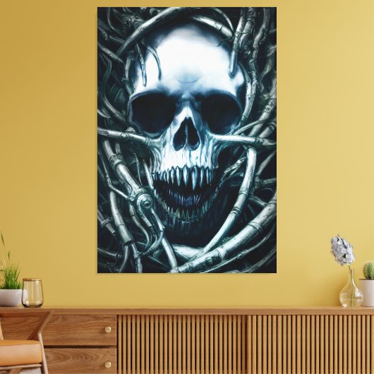 Gothic Skull Art: Creepy Death Metal Sigil Leinwanddruck (Insitu (Wohnzimmer))