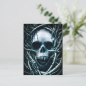 Gothic Skull Art: Creepy Death Metal Sigil Postkarte (Stehend Vorderseite)