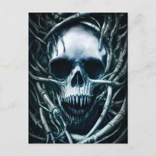 Gothic Skull Art: Creepy Death Metal Sigil Postkarte (Vorderseite)