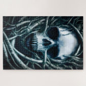 Gothic Skull Art: Creepy Death Metal Sigil Puzzle (Horizontal)