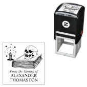 Gothic Skull auf Open Book Candle Library Book Nam Permastempel (Beispiel)