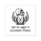 Gothic Skull auf Winged Hourglass Bibliothek Buchn Permastempel (Design)