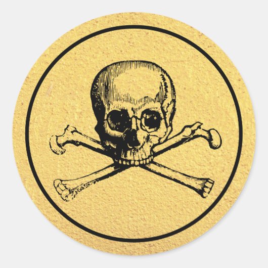 Gothic Skull | Aufkleber | Gold (Vorderseite)
