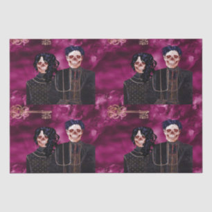 Gothic Skull Bauer Tiled Decoupage Seidenpapier