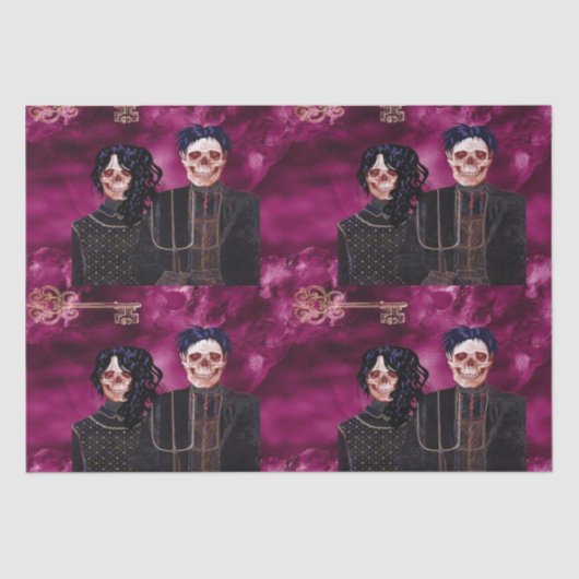 Gothic Skull Bauer Tiled Decoupage Seidenpapier (Vorderseite)