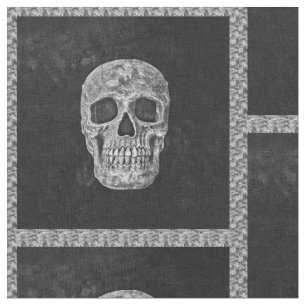 Gothic Skull Beängstigend Black and White Grunge Stoff