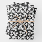 Gothic Skull Beängstigend Schwarz-Weiß-Muster Desi Geschenkpapier Set (Beispiel)