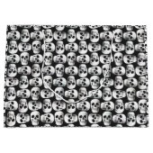 Gothic Skull Beängstigend Schwarz-Weiß-Muster Desi Große Geschenktüte (Vorderseite)