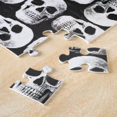 Gothic Skull Beängstigend Schwarz-Weiß-Muster Desi Puzzle (Seite)