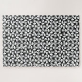 Gothic Skull Beängstigend Schwarz-Weiß-Muster Desi Puzzle (Horizontal)