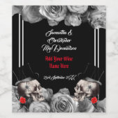 Gothic Skull Biker oder Rock-Thema Schwarze Hochze Weinetikett (Einzelnes Label)