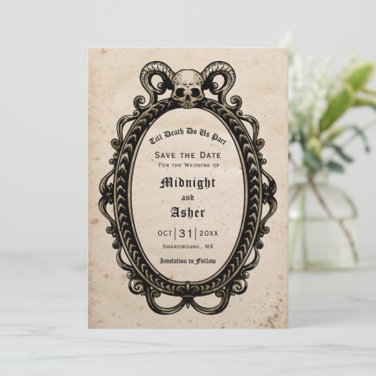 Gothic Skull bis zum Tod machen uns teilweise anti Save The Date (Stehend Vorderseite)