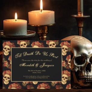 Gothic Skull bis zum Tod tun uns Teil schwarz Save The Date