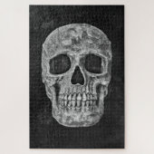 Gothic Skull Black and White Grunge Beängstigend Puzzle (Vertikal)