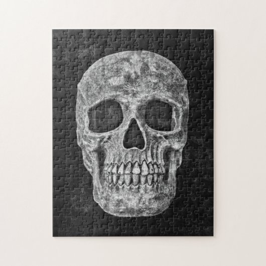 Gothic Skull Black and White Grunge Beängstigend Puzzle (Vertikal)